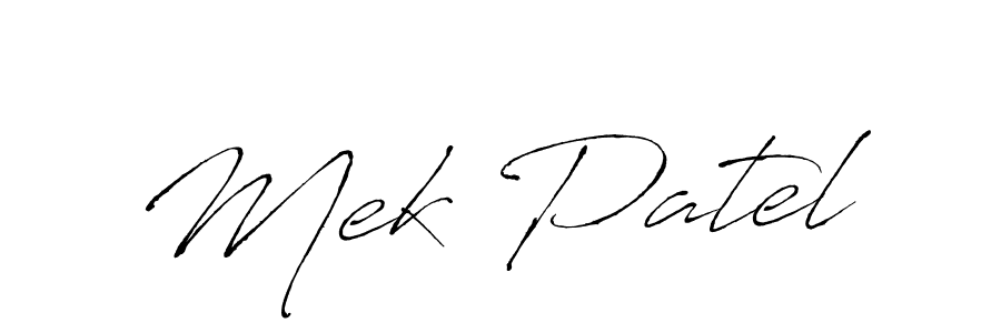 Make a beautiful signature design for name Mek Patel. With this signature (Antro_Vectra) style, you can create a handwritten signature for free. Mek Patel signature style 6 images and pictures png