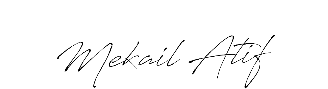 Mekail Atif stylish signature style. Best Handwritten Sign (Antro_Vectra) for my name. Handwritten Signature Collection Ideas for my name Mekail Atif. Mekail Atif signature style 6 images and pictures png