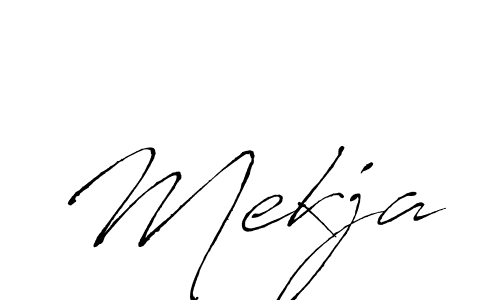 Use a signature maker to create a handwritten signature online. With this signature software, you can design (Antro_Vectra) your own signature for name Mekja. Mekja signature style 6 images and pictures png