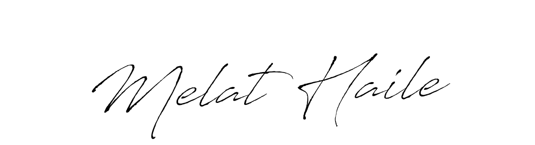 Design your own signature with our free online signature maker. With this signature software, you can create a handwritten (Antro_Vectra) signature for name Melat Haile. Melat Haile signature style 6 images and pictures png