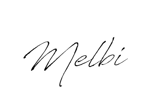 Create a beautiful signature design for name Melbi. With this signature (Antro_Vectra) fonts, you can make a handwritten signature for free. Melbi signature style 6 images and pictures png