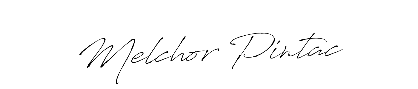 Make a beautiful signature design for name Melchor Pintac. With this signature (Antro_Vectra) style, you can create a handwritten signature for free. Melchor Pintac signature style 6 images and pictures png