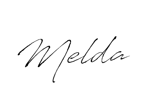 Use a signature maker to create a handwritten signature online. With this signature software, you can design (Antro_Vectra) your own signature for name Melda. Melda signature style 6 images and pictures png