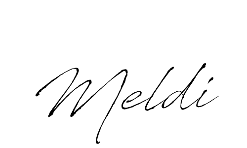 Make a beautiful signature design for name Meldi. With this signature (Antro_Vectra) style, you can create a handwritten signature for free. Meldi signature style 6 images and pictures png
