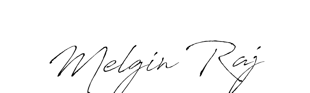 How to make Melgin Raj name signature. Use Antro_Vectra style for creating short signs online. This is the latest handwritten sign. Melgin Raj signature style 6 images and pictures png