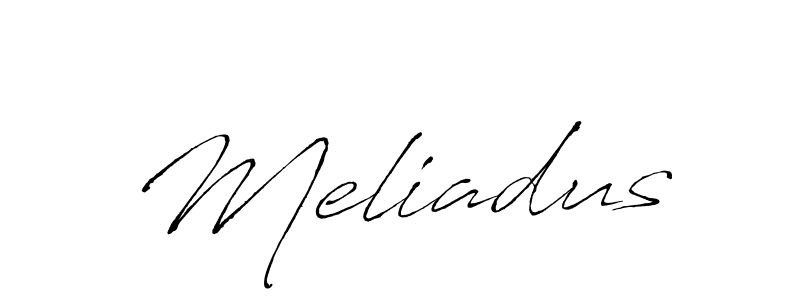 Antro_Vectra is a professional signature style that is perfect for those who want to add a touch of class to their signature. It is also a great choice for those who want to make their signature more unique. Get Meliadus name to fancy signature for free. Meliadus signature style 6 images and pictures png