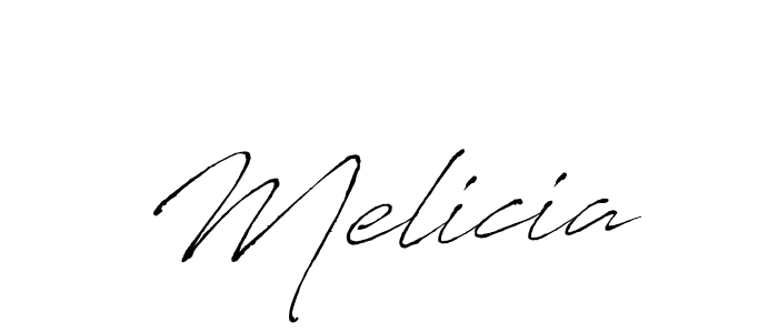 Design your own signature with our free online signature maker. With this signature software, you can create a handwritten (Antro_Vectra) signature for name Melicia. Melicia signature style 6 images and pictures png