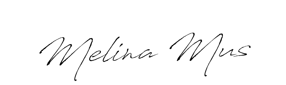 Melina Mus stylish signature style. Best Handwritten Sign (Antro_Vectra) for my name. Handwritten Signature Collection Ideas for my name Melina Mus. Melina Mus signature style 6 images and pictures png