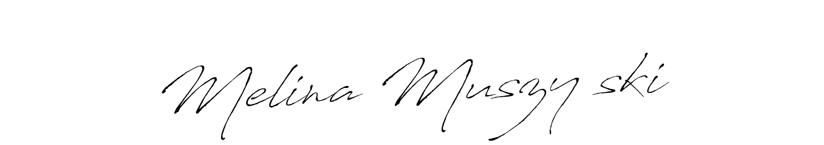 How to make Melina Muszyński signature? Antro_Vectra is a professional autograph style. Create handwritten signature for Melina Muszyński name. Melina Muszyński signature style 6 images and pictures png