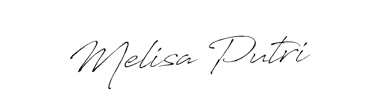 Make a beautiful signature design for name Melisa Putri. With this signature (Antro_Vectra) style, you can create a handwritten signature for free. Melisa Putri signature style 6 images and pictures png