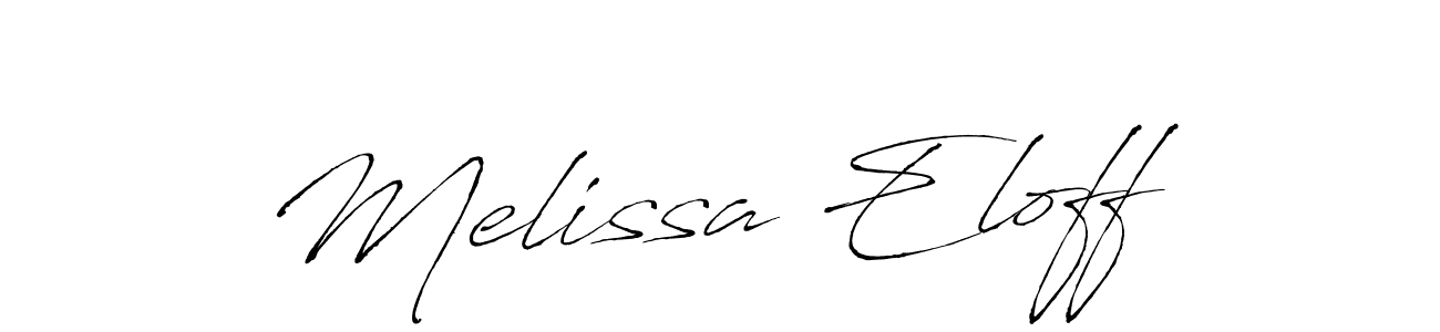 Use a signature maker to create a handwritten signature online. With this signature software, you can design (Antro_Vectra) your own signature for name Melissa Eloff. Melissa Eloff signature style 6 images and pictures png
