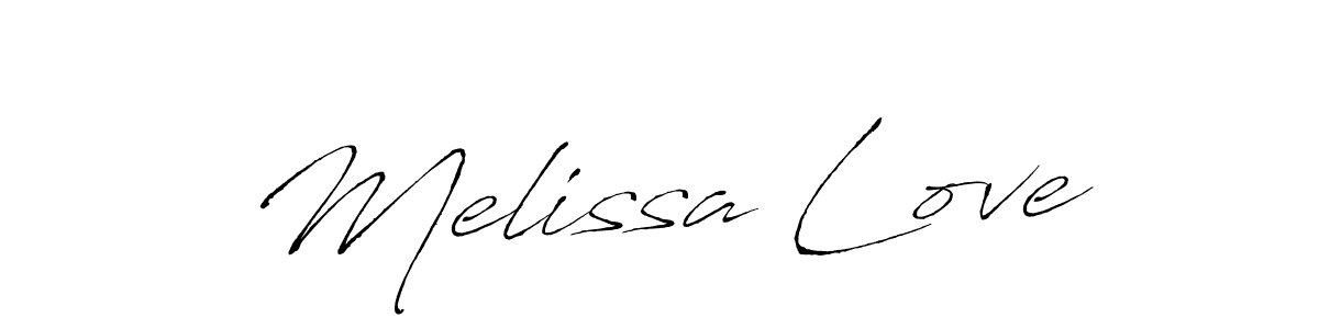 Melissa Love stylish signature style. Best Handwritten Sign (Antro_Vectra) for my name. Handwritten Signature Collection Ideas for my name Melissa Love. Melissa Love signature style 6 images and pictures png