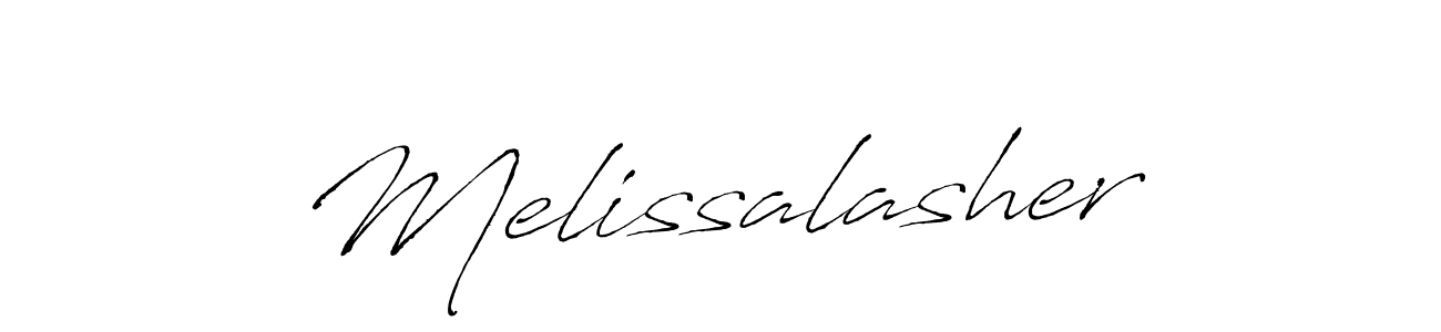 Melissalasher stylish signature style. Best Handwritten Sign (Antro_Vectra) for my name. Handwritten Signature Collection Ideas for my name Melissalasher. Melissalasher signature style 6 images and pictures png