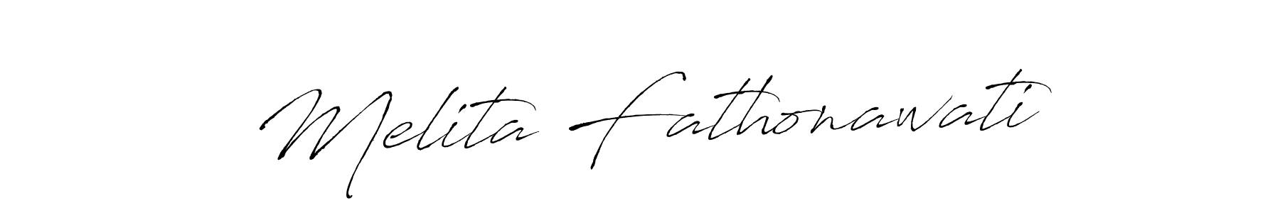 Melita Fathonawati stylish signature style. Best Handwritten Sign (Antro_Vectra) for my name. Handwritten Signature Collection Ideas for my name Melita Fathonawati. Melita Fathonawati signature style 6 images and pictures png