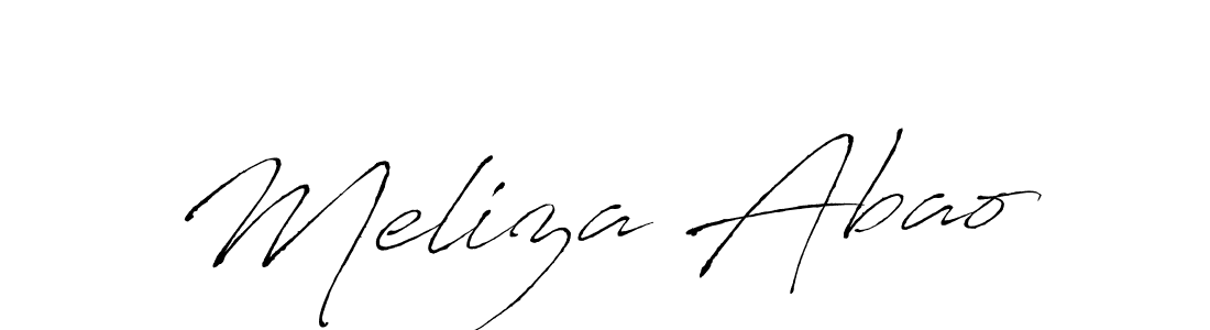 Create a beautiful signature design for name Meliza Abao. With this signature (Antro_Vectra) fonts, you can make a handwritten signature for free. Meliza Abao signature style 6 images and pictures png