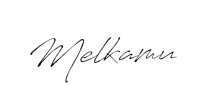 Design your own signature with our free online signature maker. With this signature software, you can create a handwritten (Antro_Vectra) signature for name Melkamu. Melkamu signature style 6 images and pictures png