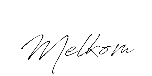 Create a beautiful signature design for name Melkom. With this signature (Antro_Vectra) fonts, you can make a handwritten signature for free. Melkom signature style 6 images and pictures png