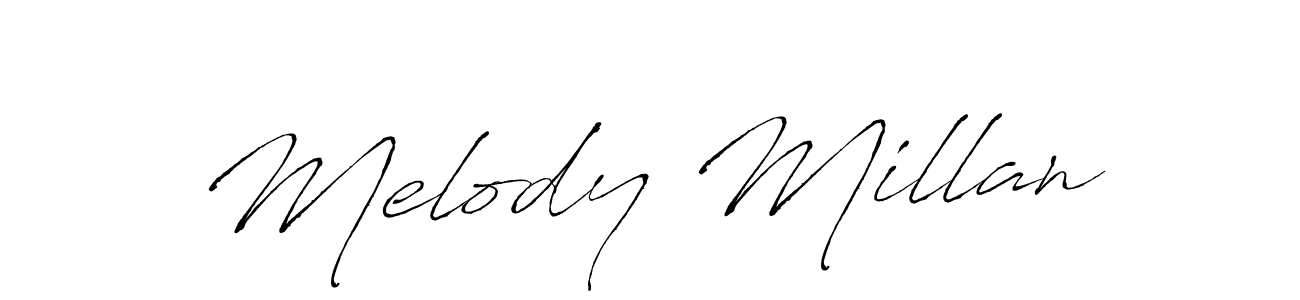 Melody Millan stylish signature style. Best Handwritten Sign (Antro_Vectra) for my name. Handwritten Signature Collection Ideas for my name Melody Millan. Melody Millan signature style 6 images and pictures png