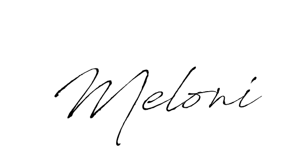 Antro_Vectra is a professional signature style that is perfect for those who want to add a touch of class to their signature. It is also a great choice for those who want to make their signature more unique. Get Meloni name to fancy signature for free. Meloni signature style 6 images and pictures png