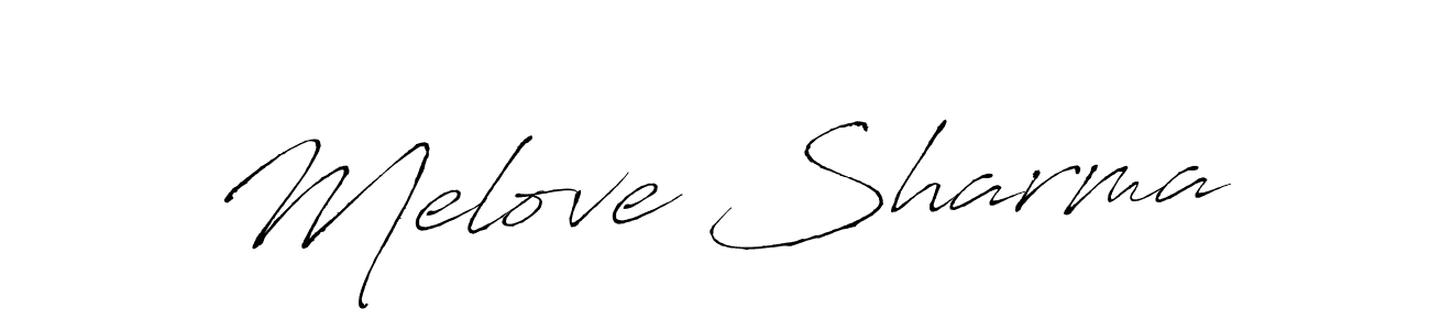 How to make Melove Sharma name signature. Use Antro_Vectra style for creating short signs online. This is the latest handwritten sign. Melove Sharma signature style 6 images and pictures png