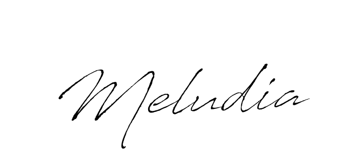 Make a beautiful signature design for name Meludia. With this signature (Antro_Vectra) style, you can create a handwritten signature for free. Meludia signature style 6 images and pictures png