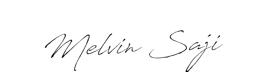 Make a beautiful signature design for name Melvin Saji. With this signature (Antro_Vectra) style, you can create a handwritten signature for free. Melvin Saji signature style 6 images and pictures png