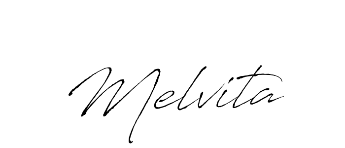 Melvita stylish signature style. Best Handwritten Sign (Antro_Vectra) for my name. Handwritten Signature Collection Ideas for my name Melvita. Melvita signature style 6 images and pictures png