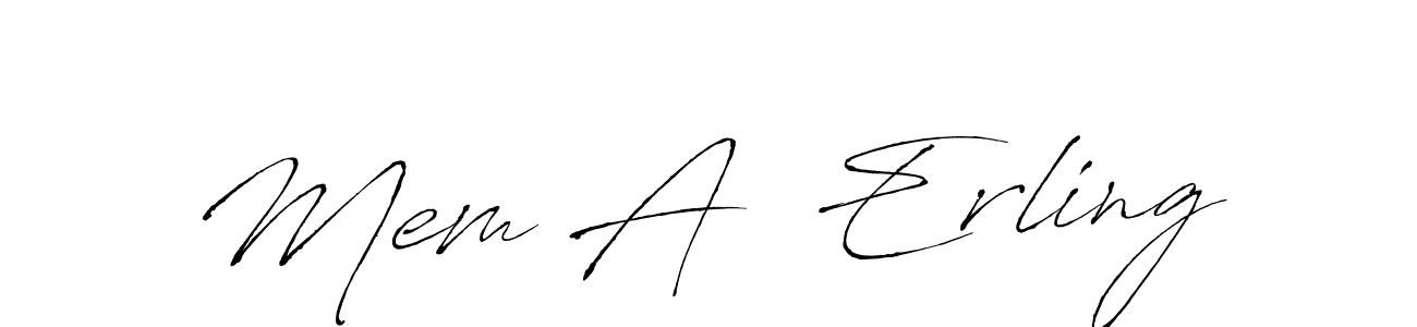 Mem A  Erling stylish signature style. Best Handwritten Sign (Antro_Vectra) for my name. Handwritten Signature Collection Ideas for my name Mem A  Erling. Mem A  Erling signature style 6 images and pictures png