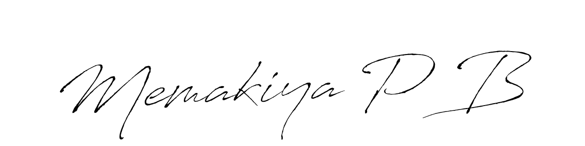 How to make Memakiya P B name signature. Use Antro_Vectra style for creating short signs online. This is the latest handwritten sign. Memakiya P B signature style 6 images and pictures png