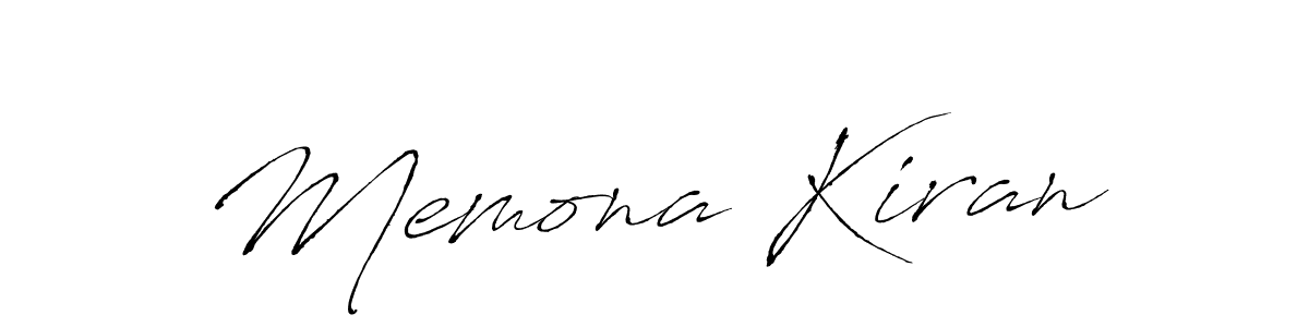 Create a beautiful signature design for name Memona Kiran. With this signature (Antro_Vectra) fonts, you can make a handwritten signature for free. Memona Kiran signature style 6 images and pictures png