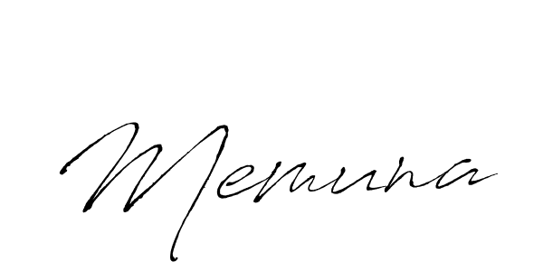 Design your own signature with our free online signature maker. With this signature software, you can create a handwritten (Antro_Vectra) signature for name Memuna. Memuna signature style 6 images and pictures png