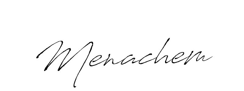 Menachem stylish signature style. Best Handwritten Sign (Antro_Vectra) for my name. Handwritten Signature Collection Ideas for my name Menachem. Menachem signature style 6 images and pictures png