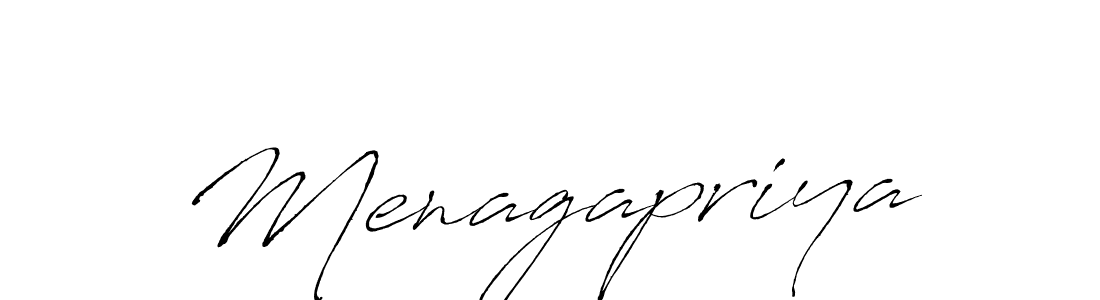 Design your own signature with our free online signature maker. With this signature software, you can create a handwritten (Antro_Vectra) signature for name Menagapriya. Menagapriya signature style 6 images and pictures png