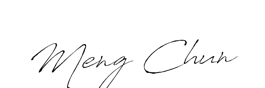 Use a signature maker to create a handwritten signature online. With this signature software, you can design (Antro_Vectra) your own signature for name Meng Chun. Meng Chun signature style 6 images and pictures png