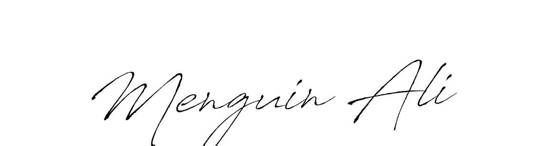 Use a signature maker to create a handwritten signature online. With this signature software, you can design (Antro_Vectra) your own signature for name Menguin Ali. Menguin Ali signature style 6 images and pictures png