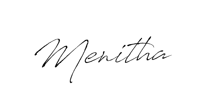 The best way (Antro_Vectra) to make a short signature is to pick only two or three words in your name. The name Menitha include a total of six letters. For converting this name. Menitha signature style 6 images and pictures png