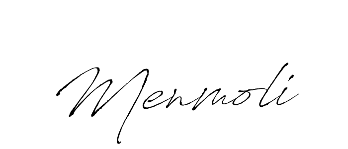 Make a beautiful signature design for name Menmoli. With this signature (Antro_Vectra) style, you can create a handwritten signature for free. Menmoli signature style 6 images and pictures png