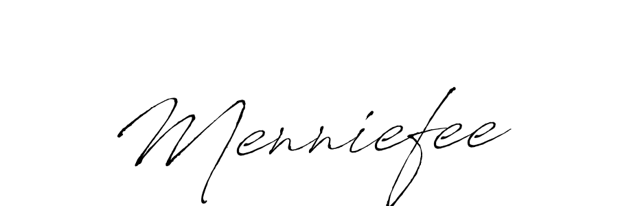 Design your own signature with our free online signature maker. With this signature software, you can create a handwritten (Antro_Vectra) signature for name Menniefee. Menniefee signature style 6 images and pictures png