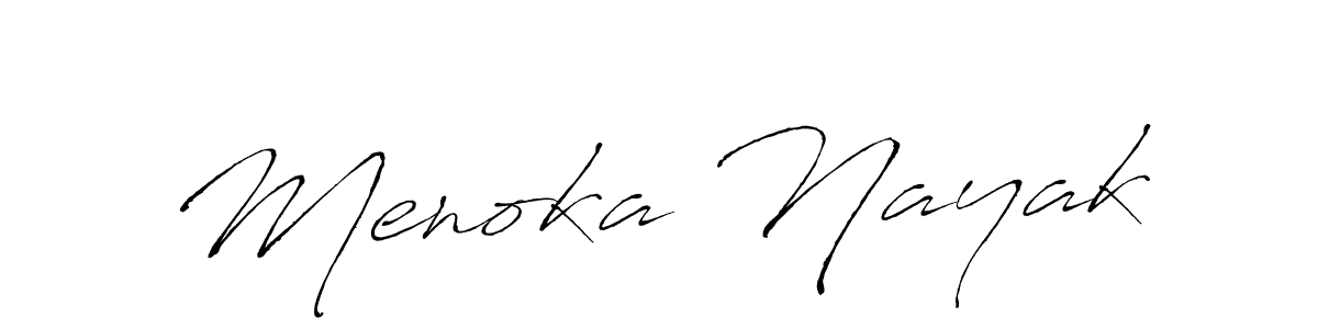 Antro_Vectra is a professional signature style that is perfect for those who want to add a touch of class to their signature. It is also a great choice for those who want to make their signature more unique. Get Menoka Nayak name to fancy signature for free. Menoka Nayak signature style 6 images and pictures png