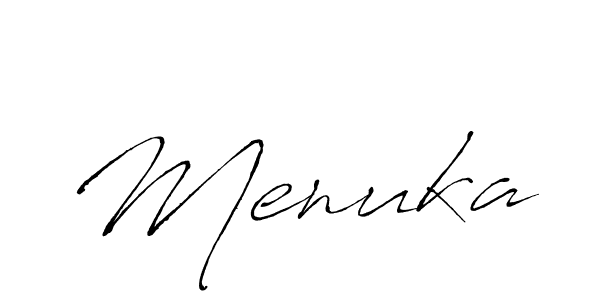 How to make Menuka signature? Antro_Vectra is a professional autograph style. Create handwritten signature for Menuka name. Menuka signature style 6 images and pictures png