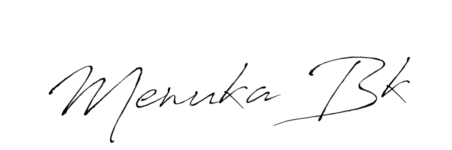 Also You can easily find your signature by using the search form. We will create Menuka Bk name handwritten signature images for you free of cost using Antro_Vectra sign style. Menuka Bk signature style 6 images and pictures png