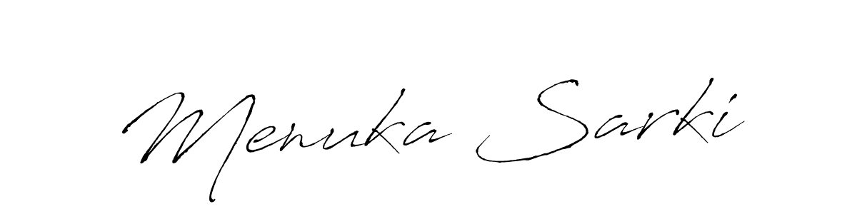 Here are the top 10 professional signature styles for the name Menuka Sarki. These are the best autograph styles you can use for your name. Menuka Sarki signature style 6 images and pictures png