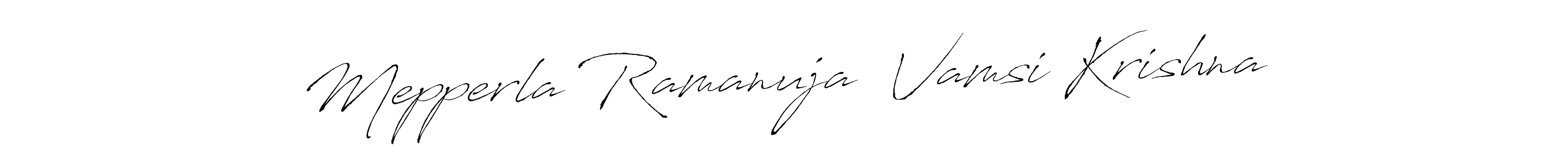 Similarly Antro_Vectra is the best handwritten signature design. Signature creator online .You can use it as an online autograph creator for name Mepperla Ramanuja  Vamsi Krishna. Mepperla Ramanuja  Vamsi Krishna signature style 6 images and pictures png