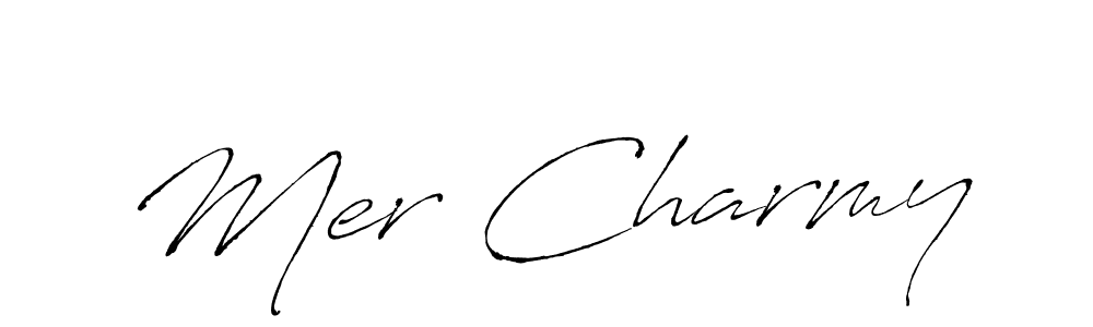 Antro_Vectra is a professional signature style that is perfect for those who want to add a touch of class to their signature. It is also a great choice for those who want to make their signature more unique. Get Mer Charmy name to fancy signature for free. Mer Charmy signature style 6 images and pictures png