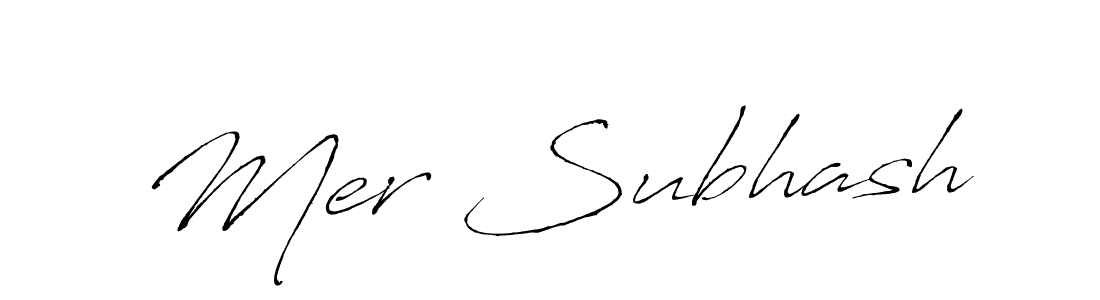 Use a signature maker to create a handwritten signature online. With this signature software, you can design (Antro_Vectra) your own signature for name Mer Subhash. Mer Subhash signature style 6 images and pictures png