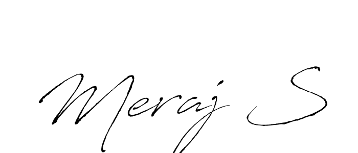 The best way (Antro_Vectra) to make a short signature is to pick only two or three words in your name. The name Meraj S include a total of six letters. For converting this name. Meraj S signature style 6 images and pictures png