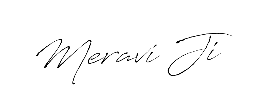 How to make Meravi Ji name signature. Use Antro_Vectra style for creating short signs online. This is the latest handwritten sign. Meravi Ji signature style 6 images and pictures png