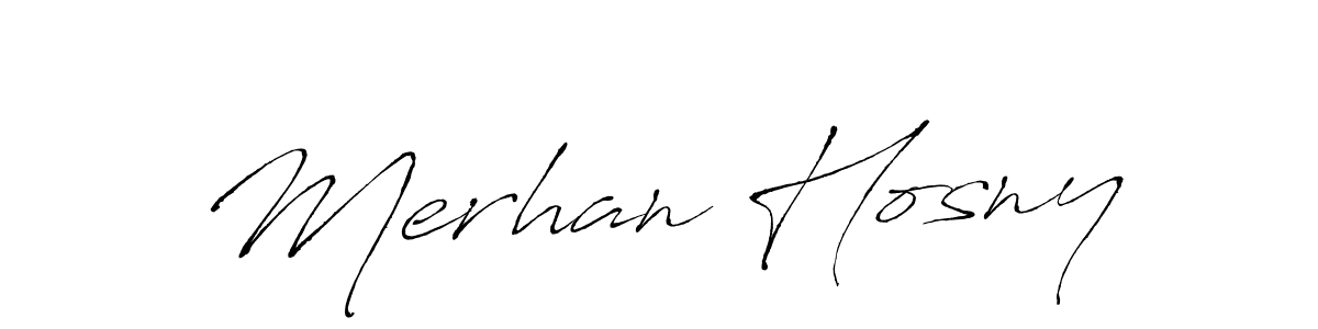 Create a beautiful signature design for name Merhan Hosny. With this signature (Antro_Vectra) fonts, you can make a handwritten signature for free. Merhan Hosny signature style 6 images and pictures png