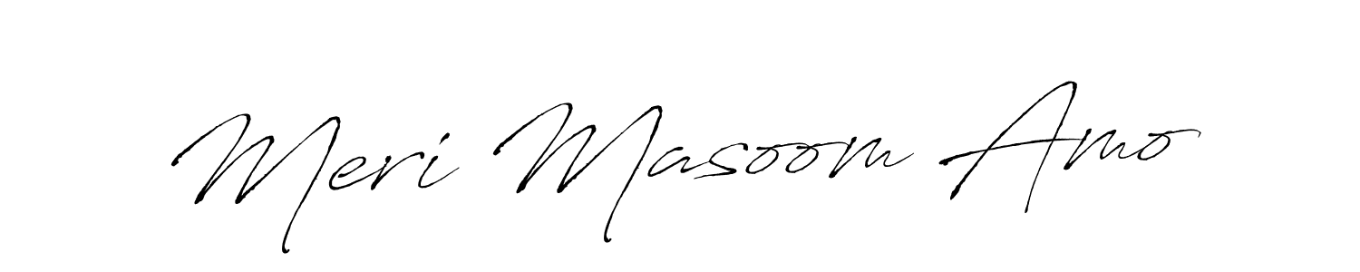 How to make Meri Masoom Amo name signature. Use Antro_Vectra style for creating short signs online. This is the latest handwritten sign. Meri Masoom Amo signature style 6 images and pictures png