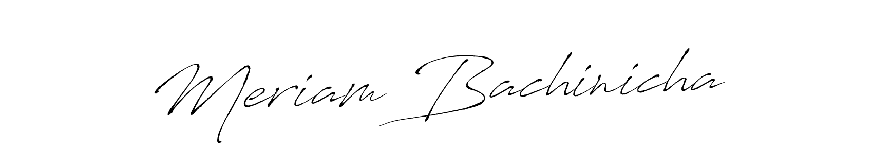 How to make Meriam Bachinicha name signature. Use Antro_Vectra style for creating short signs online. This is the latest handwritten sign. Meriam Bachinicha signature style 6 images and pictures png